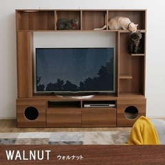 【美品】lowyaロウヤ猫家具テレビ台 キャットタワーハイタイプ...