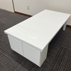 名古屋市内お届け無料120×60×39白テーブルの画像
