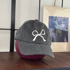 リボン刺繍付き デニムキャップ🧢の画像