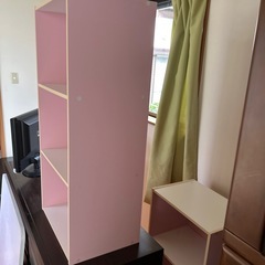 カラーボックス　3段　薄ピンクの画像