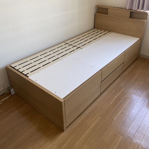 NITORI/ニトリ シングルベッドフレーム 引き出し付 コンセント有 通電確認済 25j菊TK①