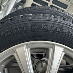 引取先決まりました 155/65R14 スタッドレス ダンロップWM02 22年４本 バリ山 PCD100 ET45 アルミ付き☆の画像