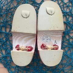新品！18センチ　昭和レトロ　下駄　女の子　赤色の画像