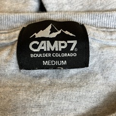 M2510-055 CAMP7 胸ロゴ 刺繍 Tシャツ 長袖 グレー Mサイズ 中古美品 保管汚れ有りの画像