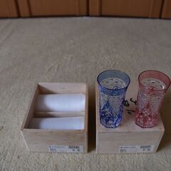 カガミクリスタル　江戸切子　ペアビールグラス　１２０ｍｌ　２セットの画像