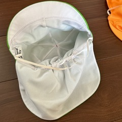 カラー帽子　黄緑　日除け付きの画像