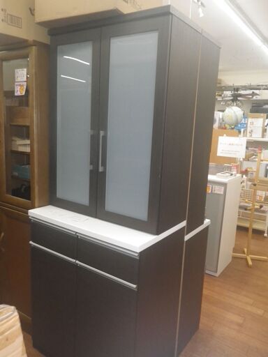 食器棚 キッチンボード 寸法(約)幅80cm、奥行51cm、高さ201cm【モノ市場東浦店】41