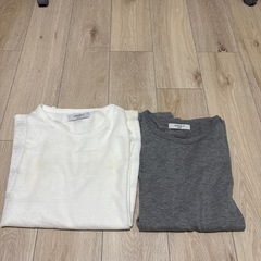 長袖シャツ　メンズ　　白・グレーの画像