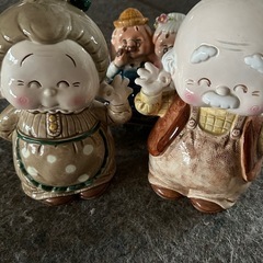 おじいちゃんおばあちゃんの飾り 貯金箱の画像