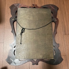 アンティーク壁掛け木製ミラーの画像