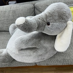 【ドリーム川西店御来店限定】☆ジモティー見たよ♪割引☆大きな象さんぬいぐるみ　座れるぬいぐるみ
／クリーニング済み【99560000027753】の画像