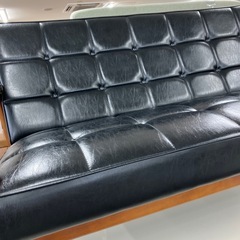 カリモク60 2人掛けソファーブラウン×ブラック【トレファク堺福田店】の画像