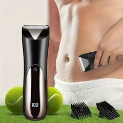 バリカン ボディ シェーバー トリマー 電動ヘアクリッパー 防水 ヘアトリマー セラミック刃 USB充電式 ムダ毛処理 シェービング 防水 お風呂 セラミック刃 錆びにくい セラミック刃 肌への刺激が少ない 敏感な部位でも安心 シャワー中や水洗いも可能 お手入れが簡単 いつでも清潔 旅行 外出先 手軽 LEDディスプレイ バッテリー　まとめ買い歓迎　卸ます　アマゾン引き上げ商品　倒産品　ネット商材　転売　卸し　問屋　転売OK　アマゾン　商品　景品　コンペの画像