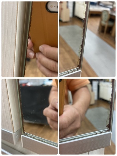 S386 ⭐ 日本製 シューズボックス 下駄箱 鏡付き 約20足収納可能 幅50.5cm USED