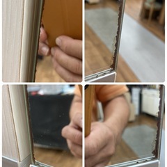 S386 ⭐ 日本製 シューズボックス 下駄箱 鏡付き 約20足収納可能 幅50.5cm USEDの画像