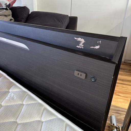 ダブルベッド　140cm マットレス付き　引き出し付き