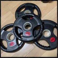 バーベルプレート［5kg×4］ラバーオリンピックシャフトΦ50mmの画像