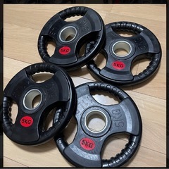 バーベルプレート［5kg×4］ラバーオリンピックシャフトΦ50mmの画像
