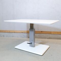 Ndstyle(野田産業)のTETTO(テット) リビングダイニング兼用昇降式テーブルです。リビングでもダイニングでも使える高さ調整可能なリフティングテーブルは在宅ワークのパソコンデスクとしても♪ の画像