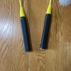 バドミントンラケット×2   羽×3の画像