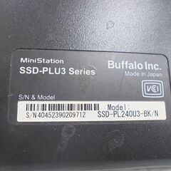 バッファロー 240GB ポータブルSSD SSD-PL240U3-BK BUFFALO 外付けSSD 札幌市 白石店の画像