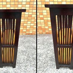 ♪置き場所を選ばないコンパクトなアジアンシェルフ！ 薄型バンブーラック LNT-053BR♪の画像