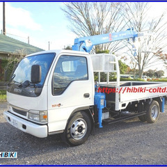 ISUZU ELF トラック ユニック：4段：4本足：3500kgの画像