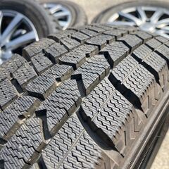 ② 165/65R14 東北6県無料配送対応‼️爆安‼️最終値下げ‼️超超超バリ溝❗ 国産ダンロップ WM02❗ アルミ付き 国産 タイヤ !!　スタッドレスの画像