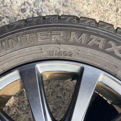 ② 165/65R14 東北6県無料配送対応‼️爆安‼️最終値下げ‼️超超超バリ溝❗ 国産ダンロップ WM02❗ アルミ付き 国産 タイヤ !!　スタッドレスの画像