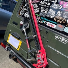リフトアップ車用3tジャッキ&ステンレススコップ　取付ステー付きの画像