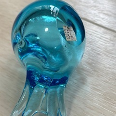 レトロ ガラス 鳥 置物　ガラスペン立ての画像