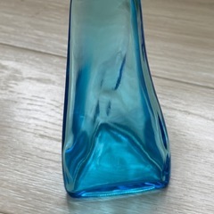 ヴィンテージガラス　 一輪挿し フラワーベース 花器 花瓶 青 ブルーの画像
