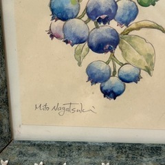 絵画　Mito Nagatsuka 水彩画 ブルーベリーの画像