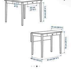 速報！IKEA 新品同様ダイニングテーブル、引き出し付き、椅子一個つきの画像