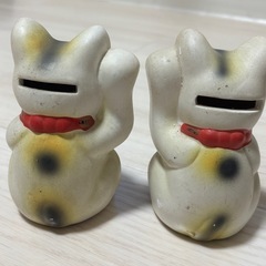 レトロ　招き猫　2体セットの画像