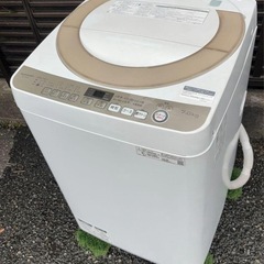 シャープ洗濯機　7kg Ag+イオンコートほぐし運転節水風乾燥機能付2019年製の画像
