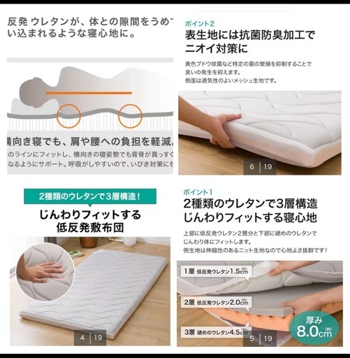  ニトリ　じんわりフィットする低反発敷布団 ダブル