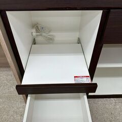 ★リユースのサカイ高崎店★TJ12960  レンジ台 白茶 H116×D42×W80 クリーニング済みの画像