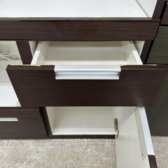★リユースのサカイ高崎店★TJ12960  レンジ台 白茶 H116×D42×W80 クリーニング済みの画像