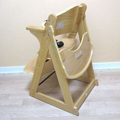 美品 KATOJI カトージ プレミアム ベビーチェア　ナチュラル テーブル付き 天然木の画像