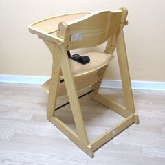 美品 KATOJI カトージ プレミアム ベビーチェア　ナチュラル テーブル付き 天然木の画像