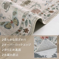【未使用品】HAOCOO ラグ 洗える 約1畳 90х150cm 昆虫柄の画像