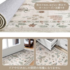 【未使用品】HAOCOO ラグ 洗える 約1畳 90х150cm 昆虫柄の画像
