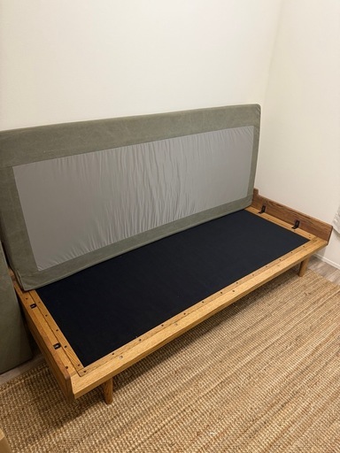 【美品】MOMO natural DAY SOFA 3P（オーク材/カバーリング仕様）