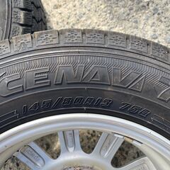 ③ 145/80R13 東北6県無料配送対応‼️爆安‼️最終値下げ‼️超超超バリ溝❗ 国産グッドイヤー アイスナビ 7 ❗ アルミ付き 国産 タイヤ !!　スタッドレス　軽自動　軽トラの画像