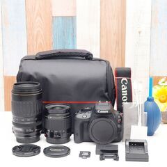 【全国送料無料】 Canon EOS Kiss X7✨ カメラバッグ付き✨ スマホ転送OK✨超軽量 超望遠 ダブルレンズセット ✨ 届いたらすぐに使えます✨ キヤノン キャノの画像