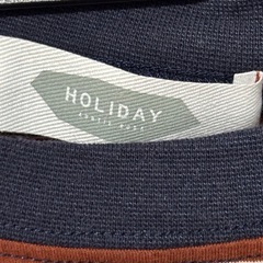 HOLIDAY ブラウン・ホワイトストライプ 半袖Tシャツの画像