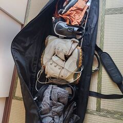 完全スノーボードセット（ボード、ブーツ、ウェア、ゴーグル、グローブ、バッグ)の画像