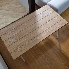 [幅85] リビングテーブル ローデスク 天然木天板 スチール脚 ヴィンテージ風 ローテーブルの画像