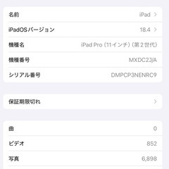 iPad Pro 11インチ 第2世代 256GB スペースグレイの画像